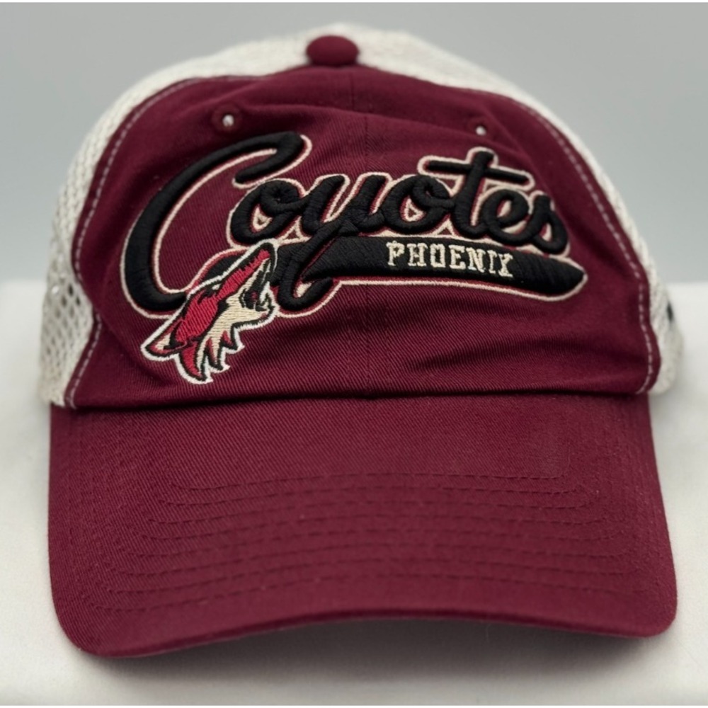 Phoenix Coyotes Reebok Fitted Hat - One Fit - Mesh Back - Maroon White